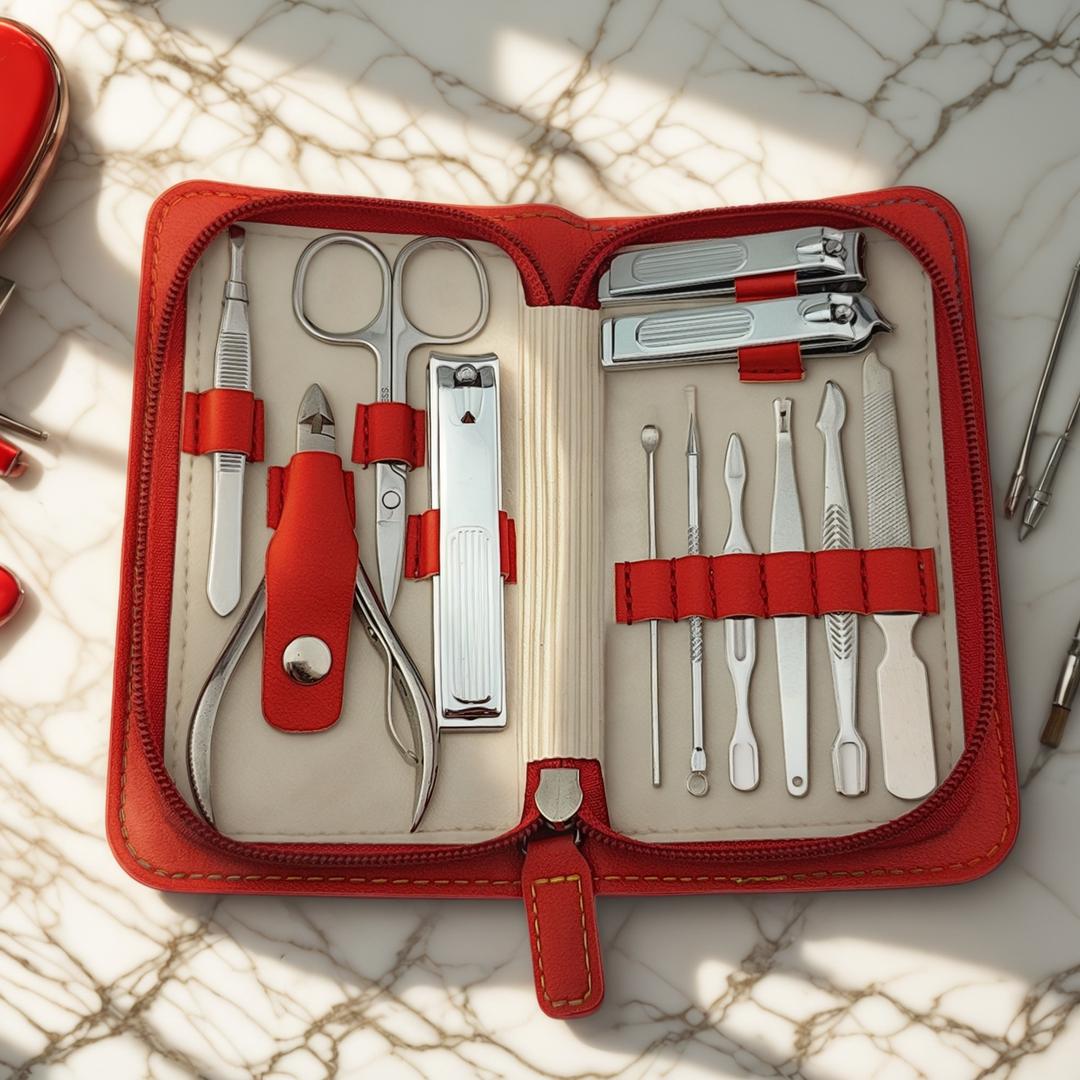 Kit manicure personalizzati da 16 pezzi in acciaio inossidabile per acquirenti di strumenti di bellezza