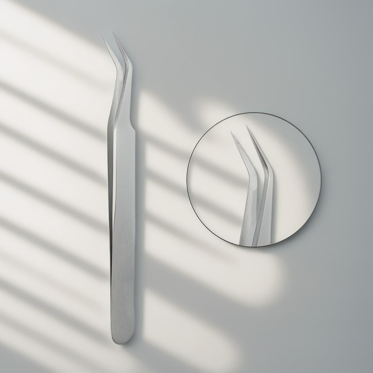 Pinças de precisão para extensão de cílios, ideais para salões de beleza e clientes corporativos (B2B).