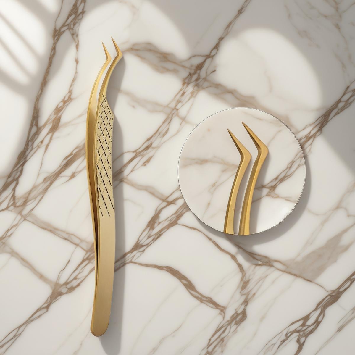 Guia de compra da pinça para extensão de cílios Golden Pro-Luxe