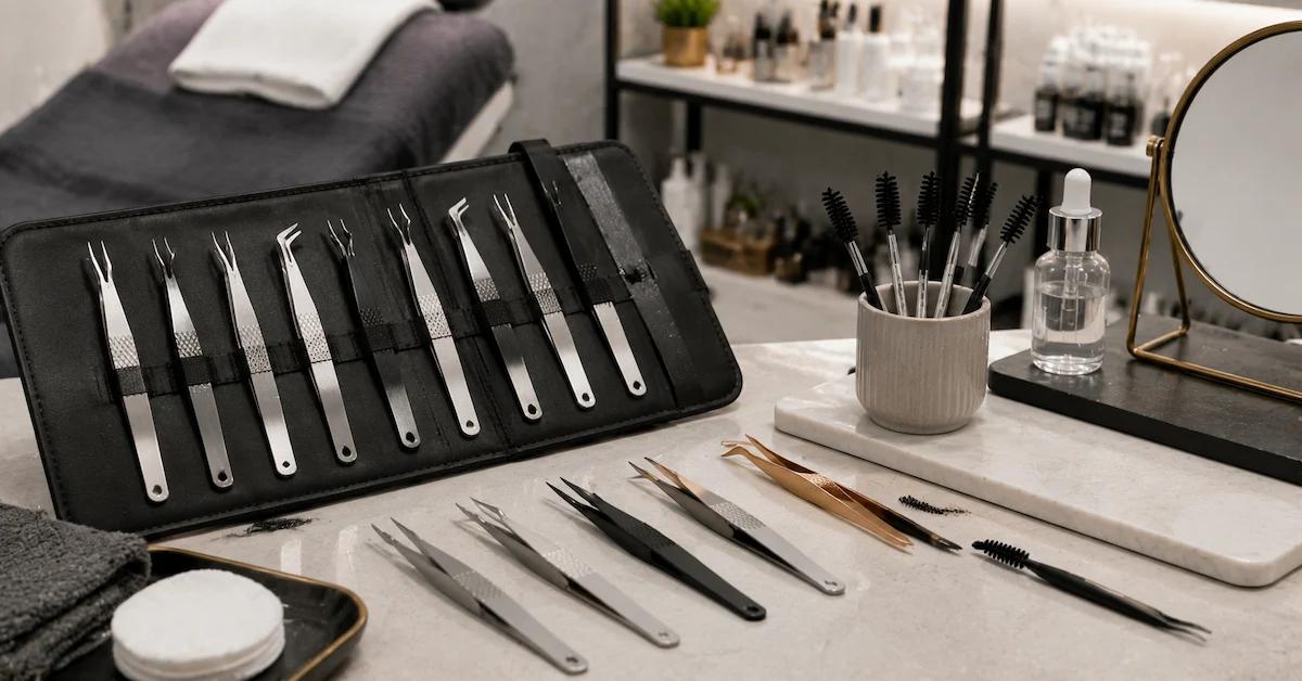 OEM Custom Tweezers for Lash and Brow Beauty Sets