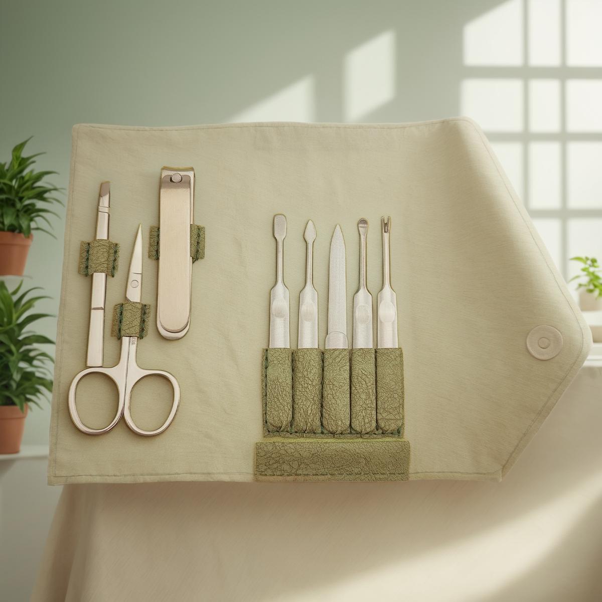 Fabricante de herramientas de belleza personalizadas para sets de aseo personal de acero inoxidable.