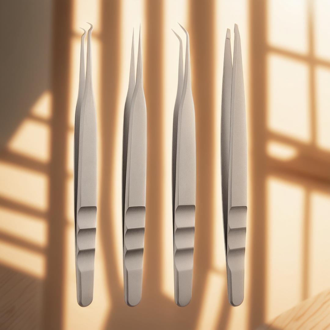 Pinces à épiler pour extensions de cils, destinées aux kits d'outils en gros pour salons de beauté
