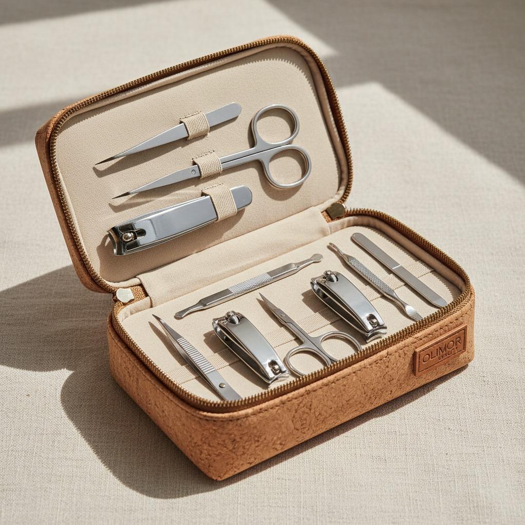 Manicure Set Factory Guide for Compact Cork-Textured Grooming Kits